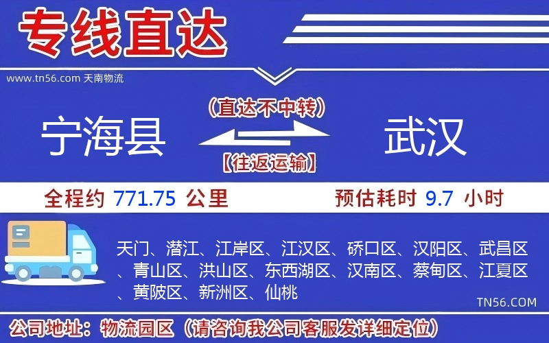 宁海县到武汉物流公司