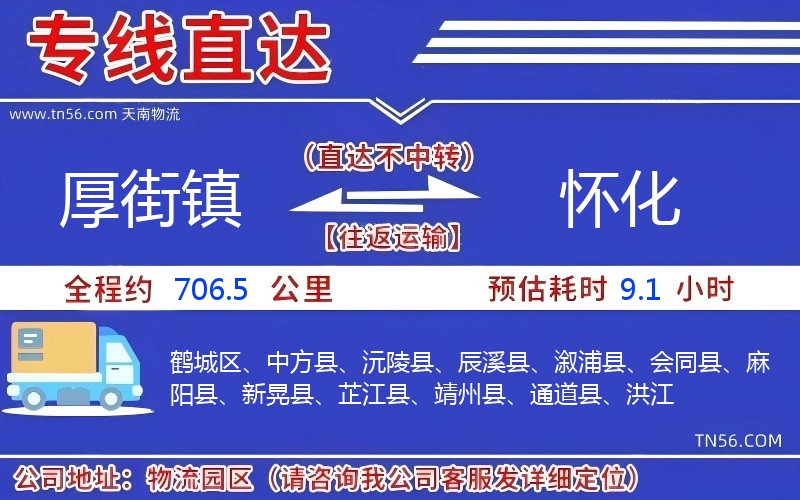 厚街镇到怀化物流公司