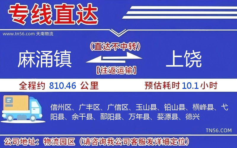 麻涌镇到上饶物流公司
