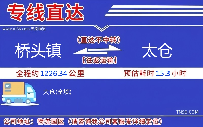桥头镇到太仓物流公司