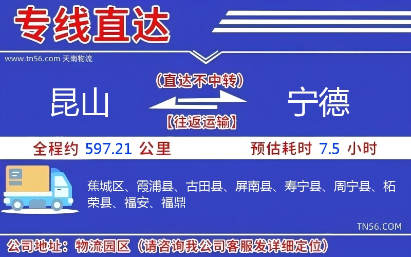 昆山到宁德物流公司