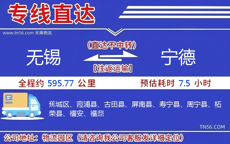 无锡到宁德物流公司