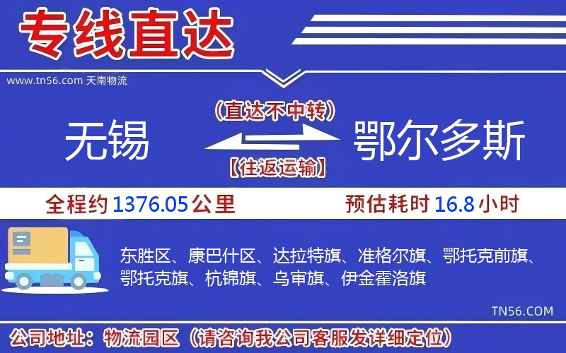 无锡到鄂尔多斯物流公司