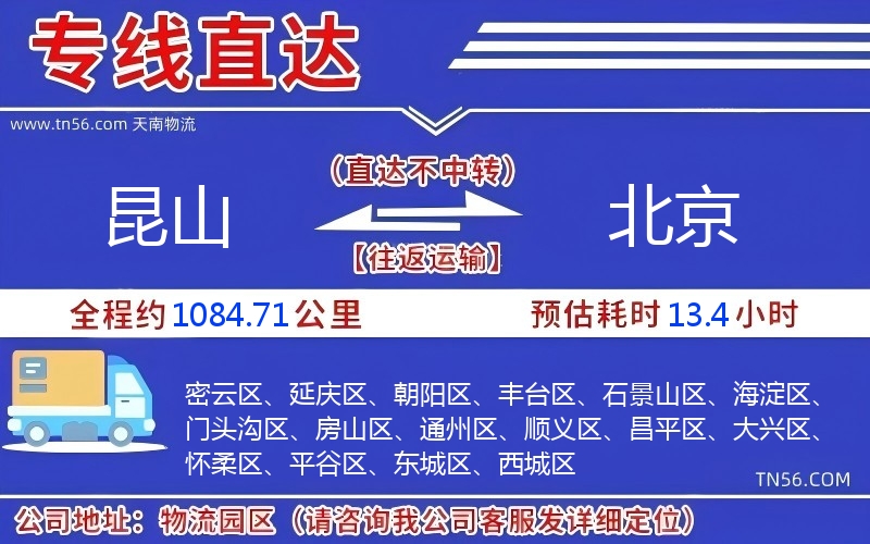 昆山到北京物流公司