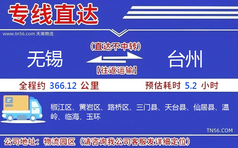 无锡到台州物流公司