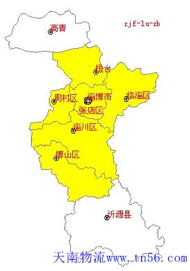 东莞到淄博市物流舆图