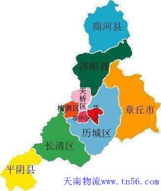 东莞到济南市物流舆图